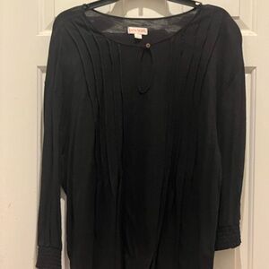 Knox Rose Elegant Black Pleated Blouse XXL